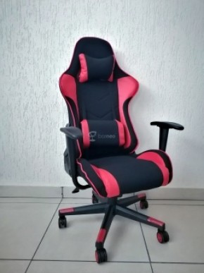 Кресло геймерское Barneo K-50 (черная сетка красные вставки) в Златоусте - zlatoust.ok-mebel.com | фото