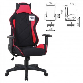 Кресло компьютерное BRABIX GT Racer GM-101 + подушка (ткань) черное/красное (531820) в Златоусте - zlatoust.ok-mebel.com | фото 2