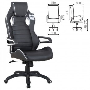 Кресло компьютерное BRABIX Techno Pro GM-003 (экокожа черное/серое, вставки серые) 531814 в Златоусте - zlatoust.ok-mebel.com | фото 2