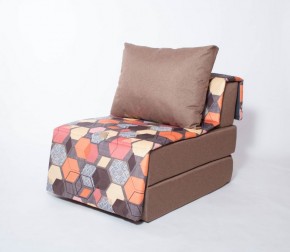 Кресло-кровать бескаркасное Харви (коричневый-геометрия браун) в Златоусте - zlatoust.ok-mebel.com | фото 1