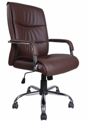 Кресло офисное BRABIX "Space EX-508" (экокожа, хром, коричневое) 531164 в Златоусте - zlatoust.ok-mebel.com | фото
