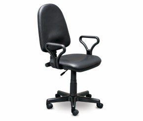 Кресло офисное Престиж+ (черный кожзам PV-1) г/п 140/ПВМ/ гольф в Златоусте - zlatoust.ok-mebel.com | фото