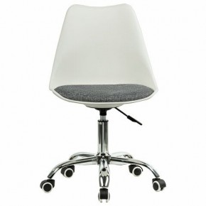 Кресло стул BRABIX "Eames MG-310 CH", хром, пластик белый, ткань серая, 532924 в Златоусте - zlatoust.ok-mebel.com | фото