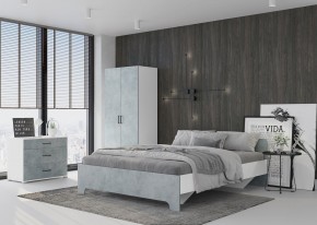Кровать 1,6 VICTOR + основание (Белый-Бетон) в Златоусте - zlatoust.ok-mebel.com | фото 4