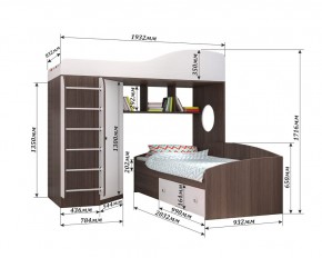 Кровать-чердак Кадет 2 с металлической лестницей в Златоусте - zlatoust.ok-mebel.com | фото 2