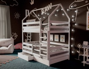 Кровать-домик двухъярусная 80*160 Белый в Златоусте - zlatoust.ok-mebel.com | фото
