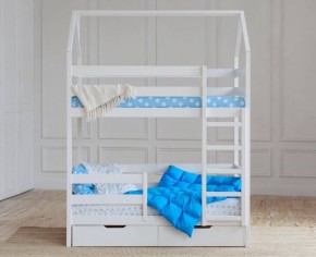 Кровать-домик двухъярусная 80*190 Белый в Златоусте - zlatoust.ok-mebel.com | фото 5