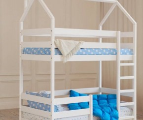 Кровать-домик двухъярусная 80*190 Белый в Златоусте - zlatoust.ok-mebel.com | фото 6