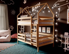 Кровать-домик двухъярусная 80*190 без покраски в Златоусте - zlatoust.ok-mebel.com | фото 2