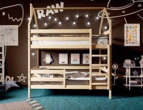 Кровать-домик двухъярусная 80*190 без покраски в Златоусте - zlatoust.ok-mebel.com | фото 3