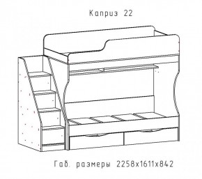 КАПРИЗ-22 Кровать двухъярусная 800 настил ЛДСП в Златоусте - zlatoust.ok-mebel.com | фото 2