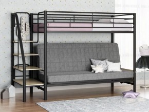 Кровать двухъярусная с диваном "Мадлен-3" (Черный/Серый) в Златоусте - zlatoust.ok-mebel.com | фото 1