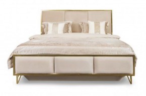 Кровать Lara 1600 с мягким изголовьем + основание (бежевый глянец) в Златоусте - zlatoust.ok-mebel.com | фото 2