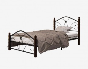 Кровать "Селена 1" Черная (900*2000) (ножки-шоколад) с коваными элементами в Златоусте - zlatoust.ok-mebel.com | фото 2