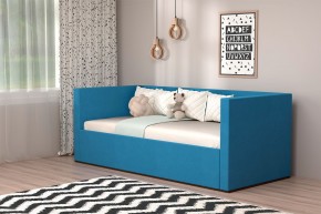 Кровать с ПМ (арт.030) (с/м 900*2000мм) (б/матр), ткань синяя в Златоусте - zlatoust.ok-mebel.com | фото