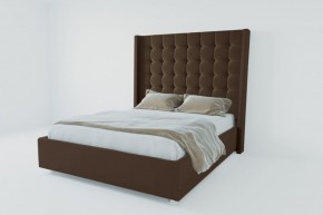 Кровать Венеция ЛЮКС с ПМ 800 (экокожа коричневая) в Златоусте - zlatoust.ok-mebel.com | фото