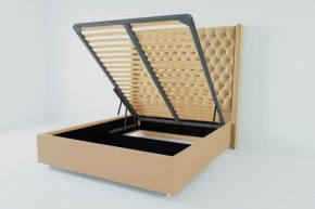 Кровать Версаль ЛЮКС с ПМ 1200 (экокожа бежевая) в Златоусте - zlatoust.ok-mebel.com | фото