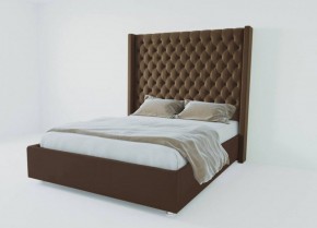 Кровать Версаль ЛЮКС с ПМ 800 (экокожа коричневая) в Златоусте - zlatoust.ok-mebel.com | фото
