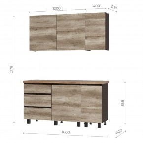 Кухня Энигма 1.6 м (венге/дуб каньон) в Златоусте - zlatoust.ok-mebel.com | фото 5