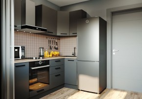 Кухня угловая Антрацит 2200х1000 (Стол. 38мм) в Златоусте - zlatoust.ok-mebel.com | фото