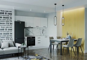 Кухонный гарнитур Белый Глянец 2550 (Стол. 26мм) в Златоусте - zlatoust.ok-mebel.com | фото