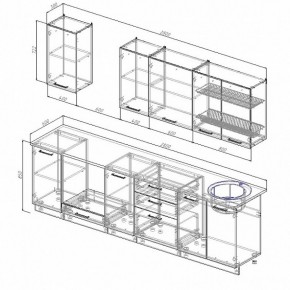 Кухонный гарнитур Жемчуг 2800 (Стол. 26мм) в Златоусте - zlatoust.ok-mebel.com | фото 2