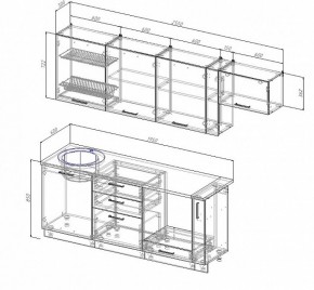 Кухонный гарнитур Лофт 2550 (Стол. 26мм) в Златоусте - zlatoust.ok-mebel.com | фото 2