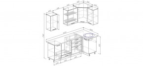 Кухонный гарнитур угловой Графика 2200х1000 (Стол. 38мм) в Златоусте - zlatoust.ok-mebel.com | фото 2