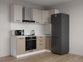 Кухонный гарнитур угловой Каппучино 2200*1000 (Стол. 38мм) в Златоусте - zlatoust.ok-mebel.com | фото
