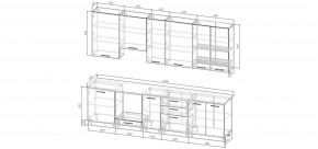 Кухонный гарнитур Умбра 3000 h950 (Стол. 38мм) в Златоусте - zlatoust.ok-mebel.com | фото 2