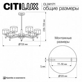 Люстра на штанге Citilux ELAN CL241171 в Златоусте - zlatoust.ok-mebel.com | фото 12