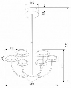 Люстра на штанге Eurosvet Fungo 50388 LED черный в Златоусте - zlatoust.ok-mebel.com | фото 4