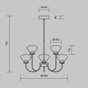 Люстра на штанге Maytoni Dynasty MOD402PL-L20BS3K в Златоусте - zlatoust.ok-mebel.com | фото 6