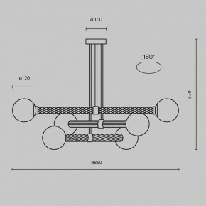 Люстра на штанге Maytoni Teatro MOD287PL-06BS в Златоусте - zlatoust.ok-mebel.com | фото 3