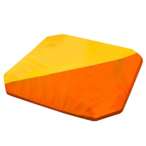 Мат гимнастический 1,3x1,3x0,05м складной скошенные углы цв.оранжевый-желтый в Златоусте - zlatoust.ok-mebel.com | фото