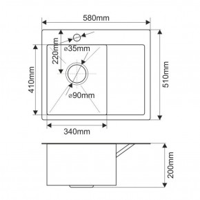 Мойка HD5851L MELANA ProfLine 3,0/200 САТИН врезная прямоугольная с коландером HD5851L в Златоусте - zlatoust.ok-mebel.com | фото 2