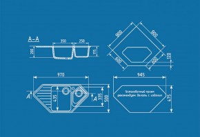 Мойка кухонная ULGRAN U-409 (970*500) в Златоусте - zlatoust.ok-mebel.com | фото 2