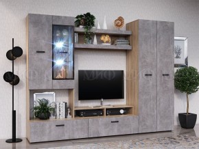 Нэнси New Центральная секция (ЛДСП) Бетон светлый/Сонома в Златоусте - zlatoust.ok-mebel.com | фото 2
