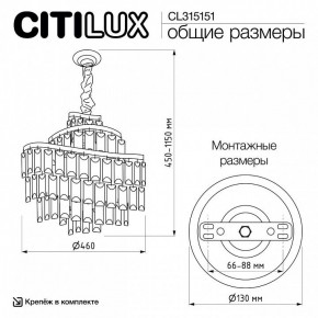 Подвесная люстра Citilux Naiad CL315151 в Златоусте - zlatoust.ok-mebel.com | фото 5