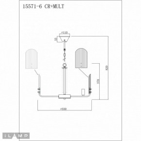 Подвесная люстра iLamp Dolce 15571-6 CR+MULT в Златоусте - zlatoust.ok-mebel.com | фото 3
