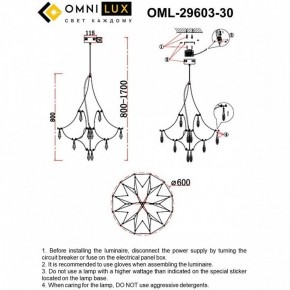 Подвесная люстра Omnilux Perelli OML-29603-30 в Златоусте - zlatoust.ok-mebel.com | фото 10