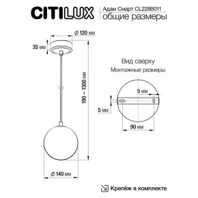 Подвесной светильник Citilux Адам Смарт CL228B011 в Златоусте - zlatoust.ok-mebel.com | фото 5