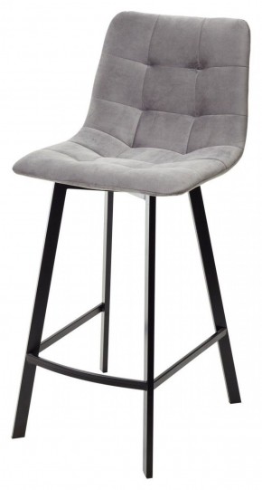 Полубарный стул CHILLI-QB SQUARE светло-серый #26, велюр / черный каркас (H=66cm) М-City в Златоусте - zlatoust.ok-mebel.com | фото