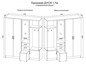Прихожая Дуся 1.7 УНИ (Дуб Бунратти/Цемент) в Златоусте - zlatoust.ok-mebel.com | фото 2
