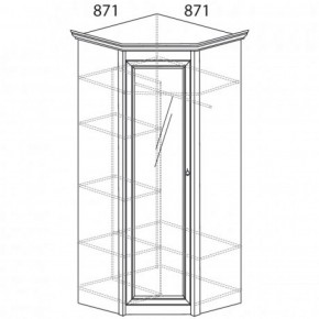 Шкаф угловой №641 "Флоренция" Фасад глухой (угол 871*871) Дуб оксфорд в Златоусте - zlatoust.ok-mebel.com | фото 2