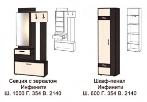 ИНФИНИТИ Прихожая (Секция с зеркалом + шкаф-пенал) в Златоусте - zlatoust.ok-mebel.com | фото 3