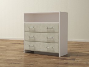 PROxSON Комод Varna (ЛДСП Белая+ткань Белый/Savana Milk (молочный)) 90x40 в Златоусте - zlatoust.ok-mebel.com | фото