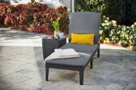 Шезлонг Джайпур с матрасом (Jaipur Sun lounger (with cushion)) графит в Златоусте - zlatoust.ok-mebel.com | фото 2