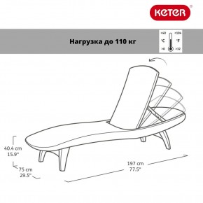 Шезлонг Пацифик (Pacific) графит в Златоусте - zlatoust.ok-mebel.com | фото 2