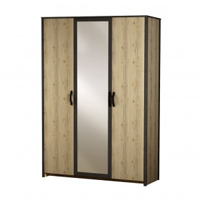 Шкаф 3-дверный с зеркалом №885 Гранж в Златоусте - zlatoust.ok-mebel.com | фото